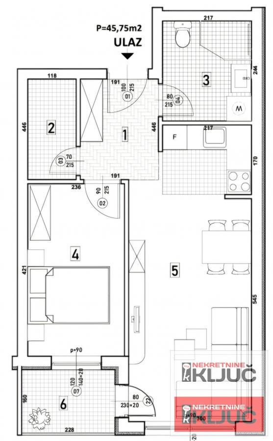 SOMBORSKI BULEVAR, 47m2, Dvosoban sa pdv, Izgradnja 1