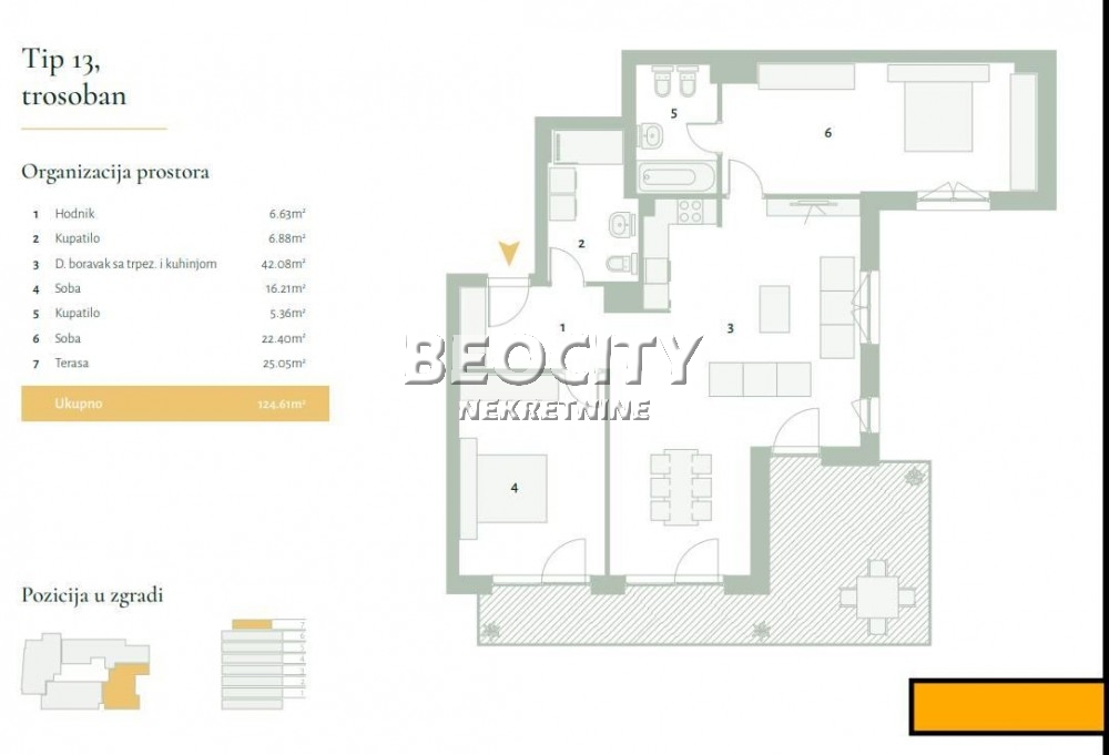 Trosoban stan, 125 m2, Banovo brdo, Požeška ID: 119107 16