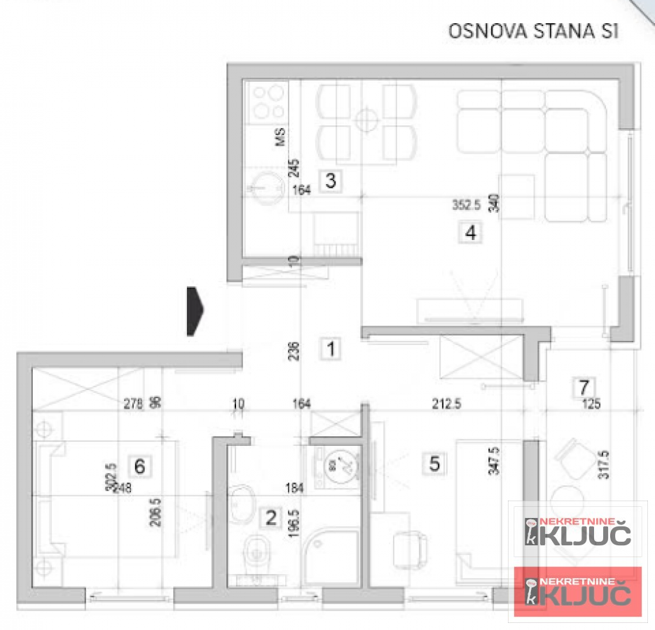 ADICE, 42m2, Dvoiposoban sa pdv, Izgradnja 1