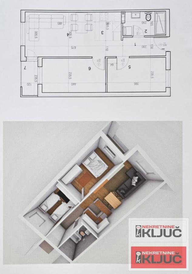 NAJLON PIJACA, 50m2, Dvoiposoban sa pdv, Izgradnja 1