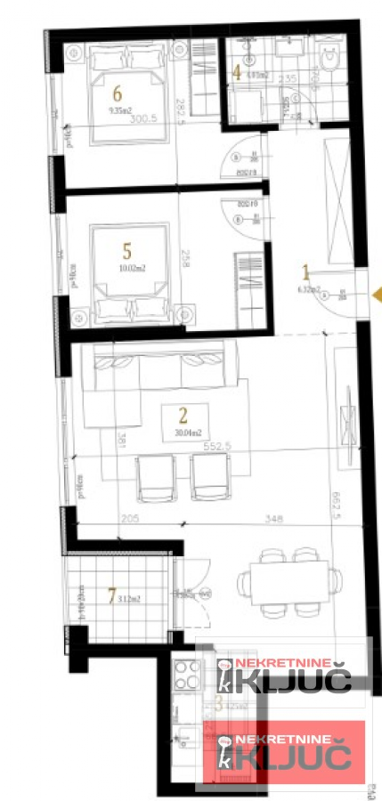 PETROVARADIN, 65m2, Trosoban sa pdv 1