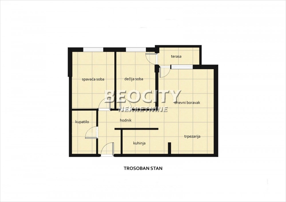 Trosoban stan, 65 m2, Nova Detelinara, Kopernikova ID: 118907 10