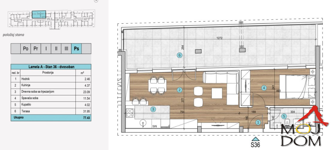 Stan,NOVI SAD,TELEP,kv: 78, € 164000, ID: 1030660 11