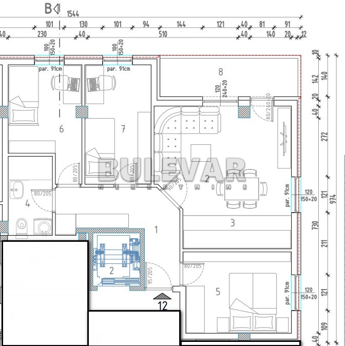 Trosoban stan, 63.94 m2, Trošarina, Marina Držića ID: p-014288 7