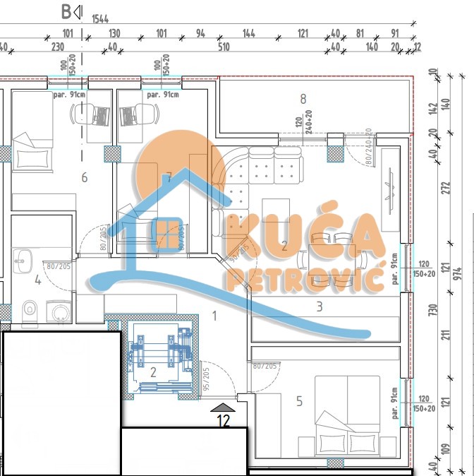 Trosoban stan, 63.94 m2, Trošarina, Marina Držića ID: p-014288 7