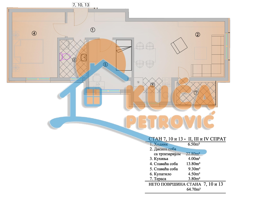 Dvosoban stan, 94.7 m2, Pantelej, Krfska ID: p-014302 4