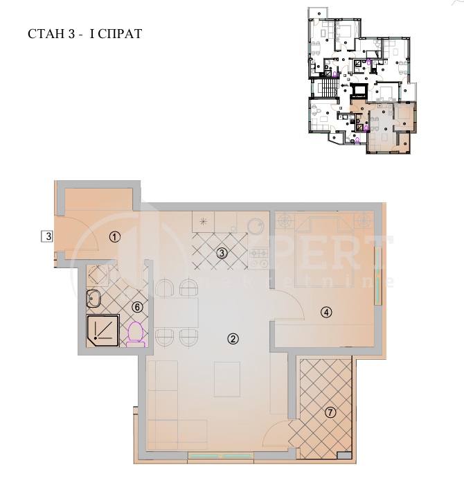 Jednosoban stan, 44.3 m2, Pantelej, Krfska ID: p-014300 4