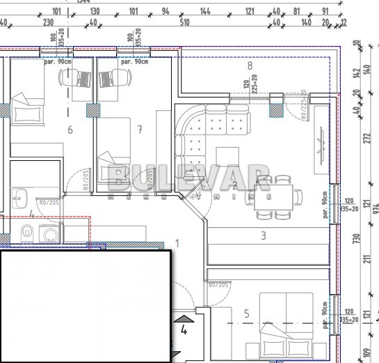 Trosoban stan, 63.94 m2, Trošarina, Marina Držića ID: p-014283 4