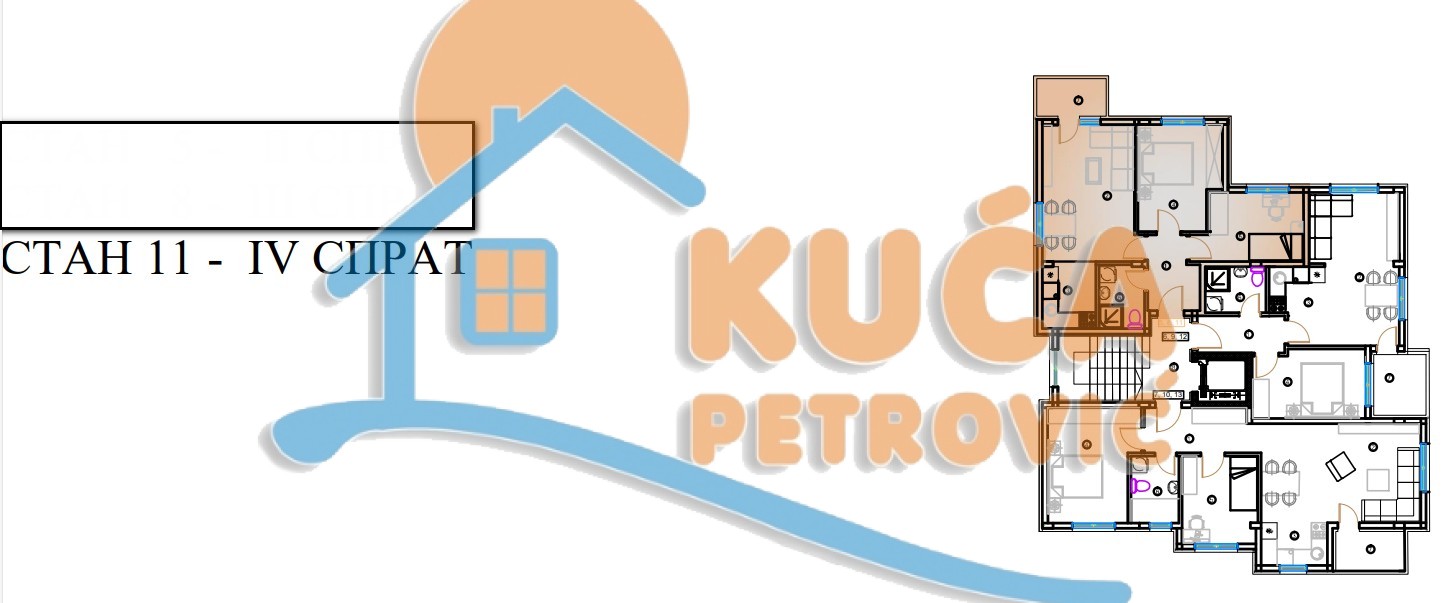 Dvosoban stan, 57.45 m2, Pantelej, Krfska ID: p-014315 5