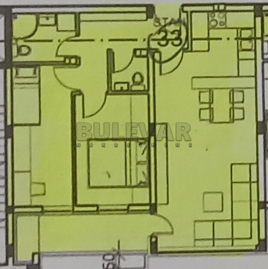 Dvosoban stan, 62.6 m2, Palilula, Zetska ID: p-014318 6