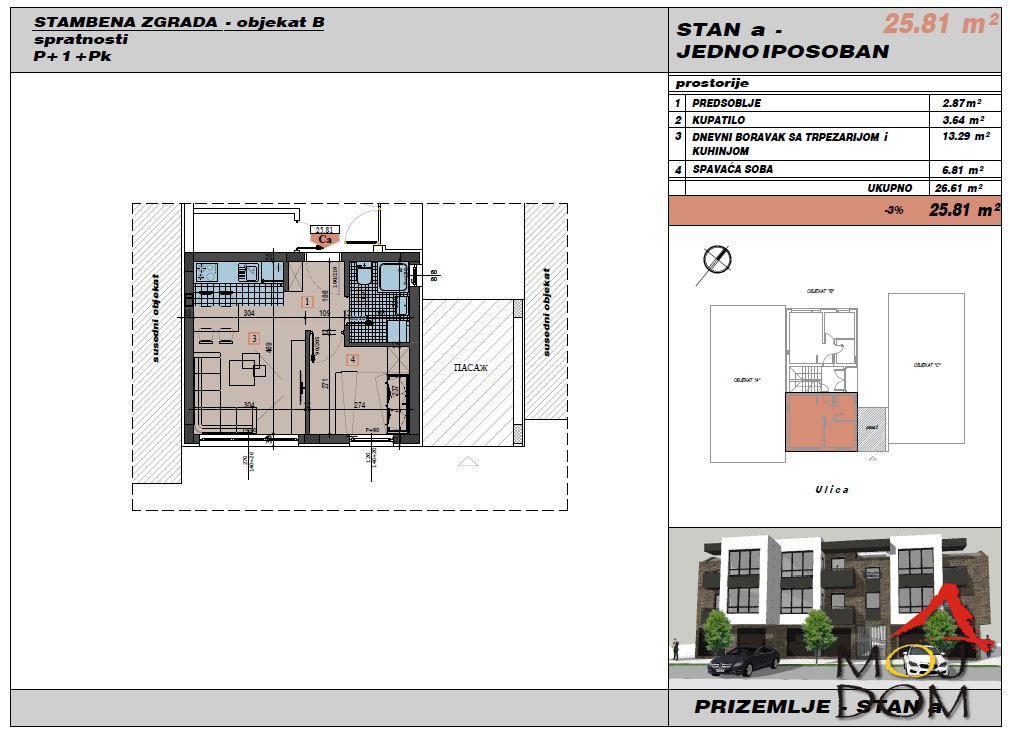 Stan,NOVI SAD,ADICE,kv: 26, € 47850, ID: 1030744 2