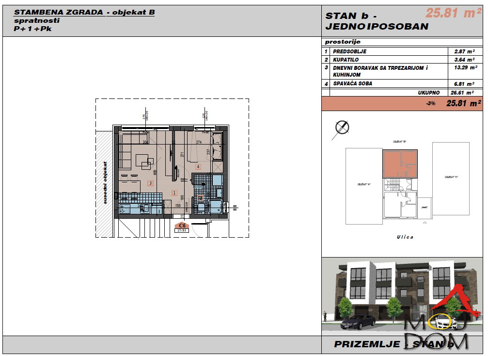 Stan,NOVI SAD,ADICE,kv: 26, € 47850, ID: 1030745 2