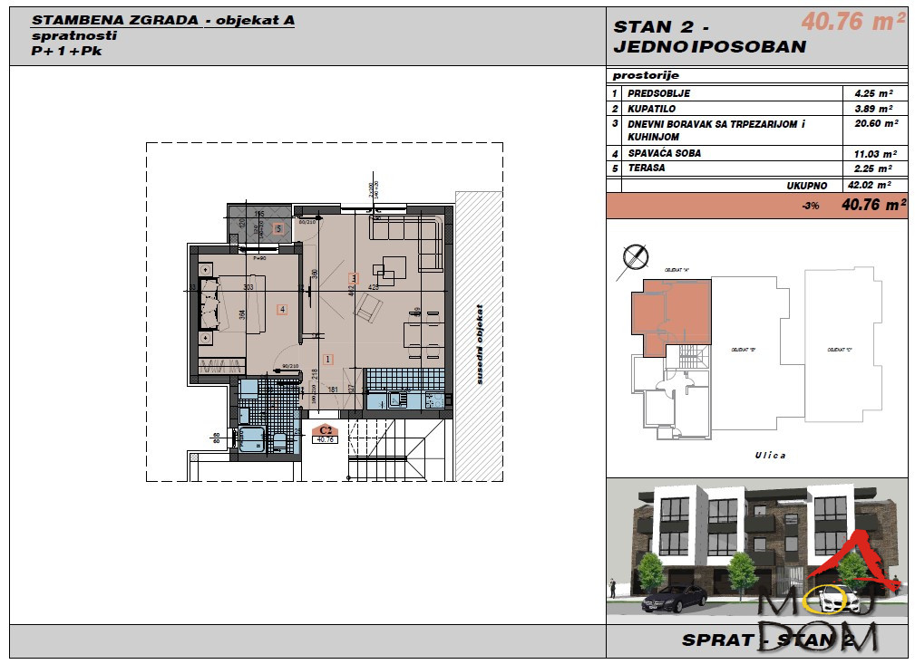 Stan,NOVI SAD,ADICE,kv: 41, € 90250, ID: 1030741 2