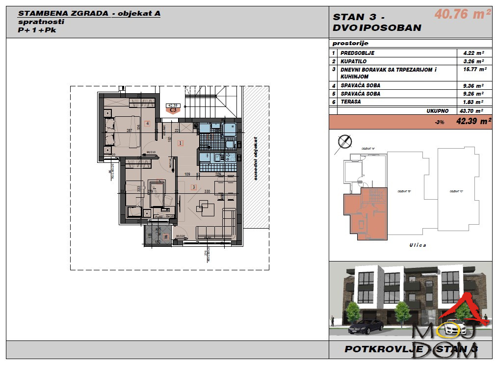 Stan,NOVI SAD,ADICE,kv: 41, € 90250, ID: 1030742 2