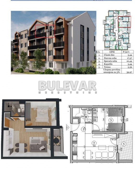 Jednosoban stan, 40 m2, Sokobanja ID: p-014391 8