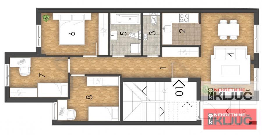 TELEP, 70m2+ Terasa, Troiposoban sa PDV, Parking mesto 1