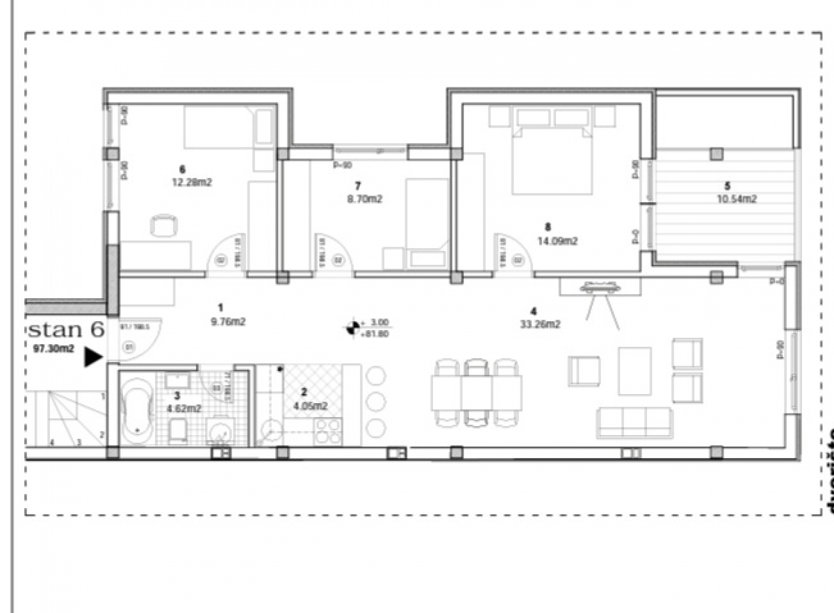 ADICE, 90 m2, Četvorosoban sa pdv 5