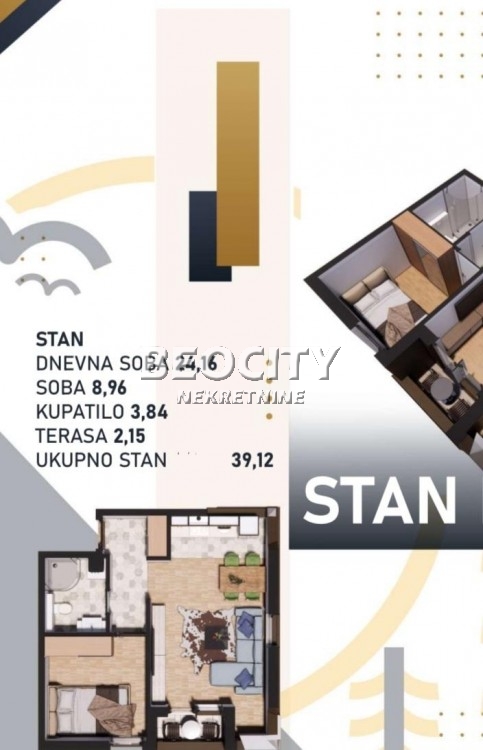 Dvosoban stan, 39 m2, Ugostiteljska ID: 109220 5