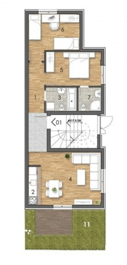 PETROVARADIN-ALIBEGOVAC, 55m2, Тrosoban sa PDV 6