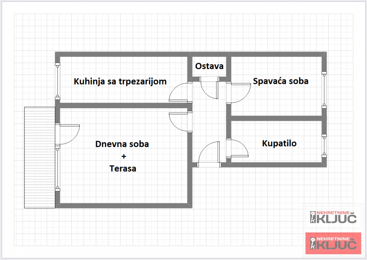 PODBARA, 48m2, Dvosoban kod ALMAŠKE CRKVE 13
