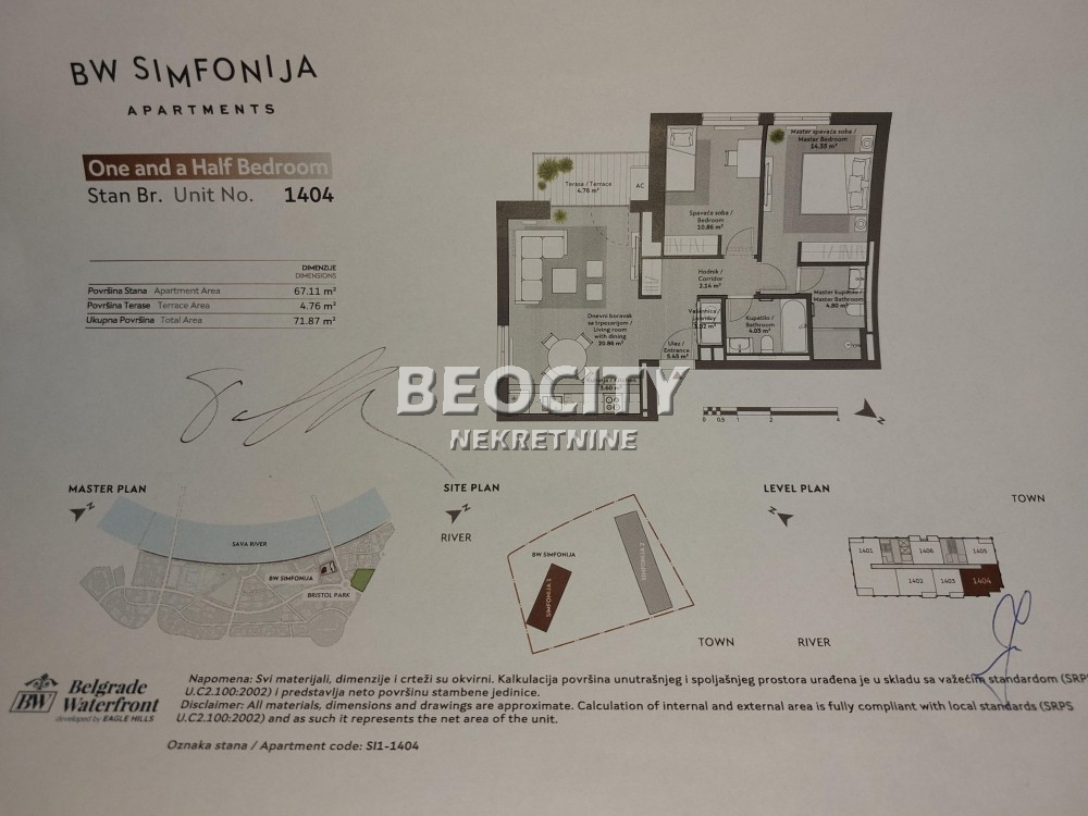 Trosoban stan, 72 m2, Centar, Simfonija I ID: 87744 12