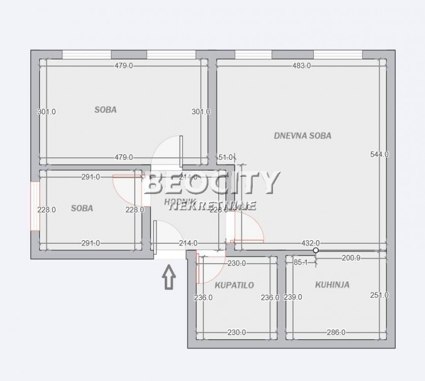 Trosoban stan, 63 m2, Zvezdarska šuma, Murmanska ID: 121058 17