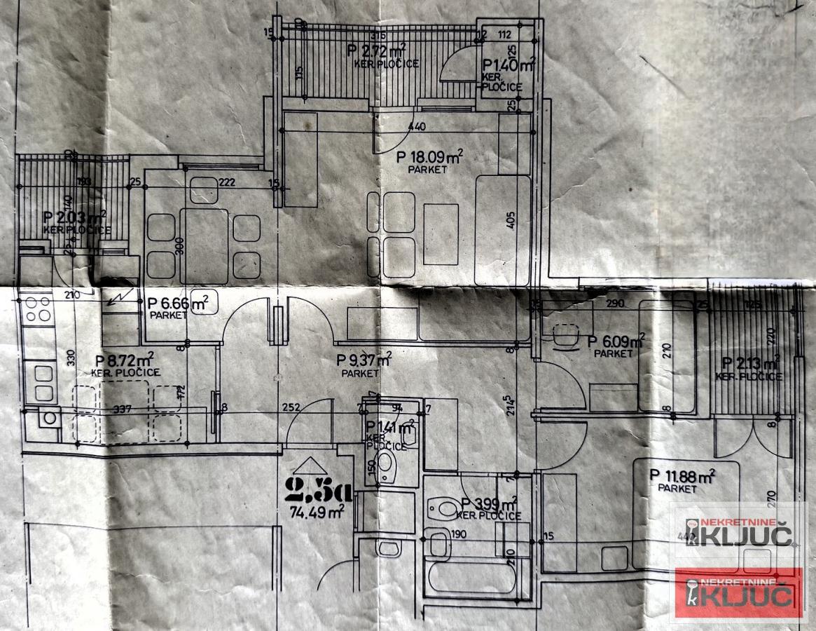 BULEVAR, 74m2, Troiposoban, Fasadna cigla, može ZA POSLOVNI PROSTOR 15