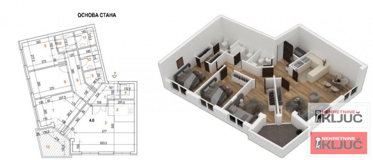 KOD SOMBORSKOG BULEVARA, 91m2, Četvorosoban sa pdv, Izgradnja 1