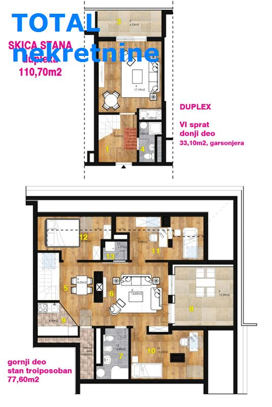 Stan,NOVI SAD,BULEVAR,kv: 110.00, € 185400, ID: 1088909 15