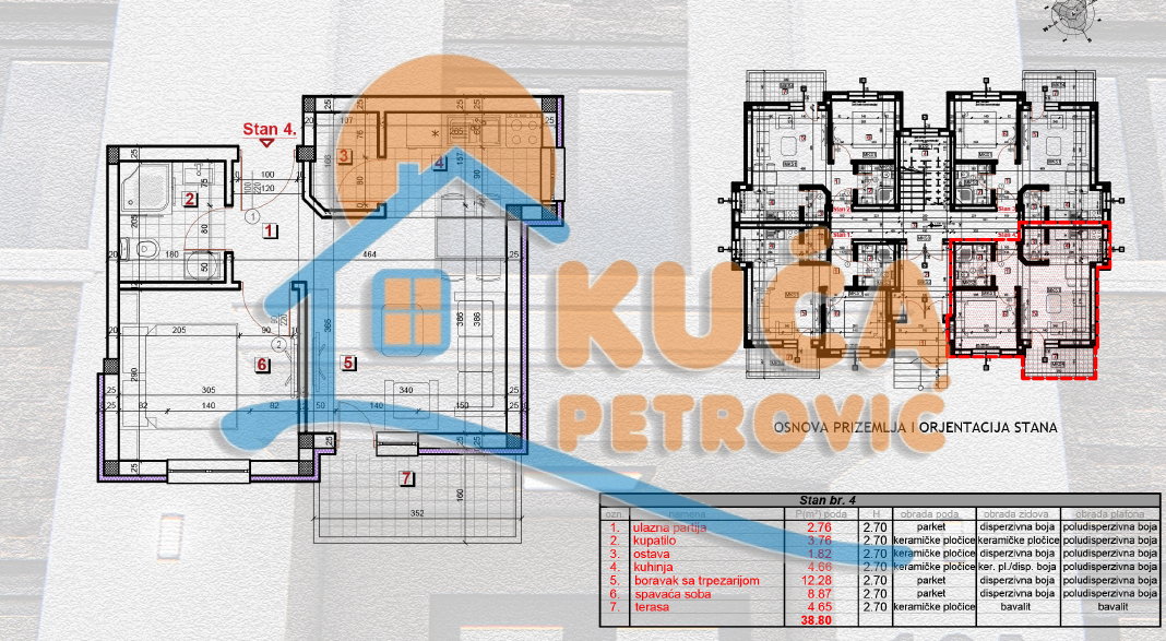 četvorosoban stan, 38.8 m2, Zeleni bulevar ID: p-014557 3