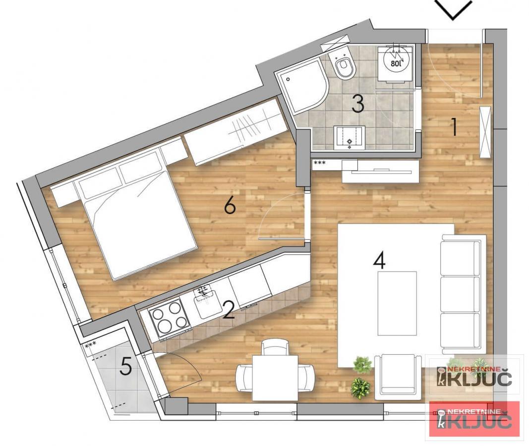 PODBARA, 38m2, Jednoiposoban sa pdv, Izgradnja 1