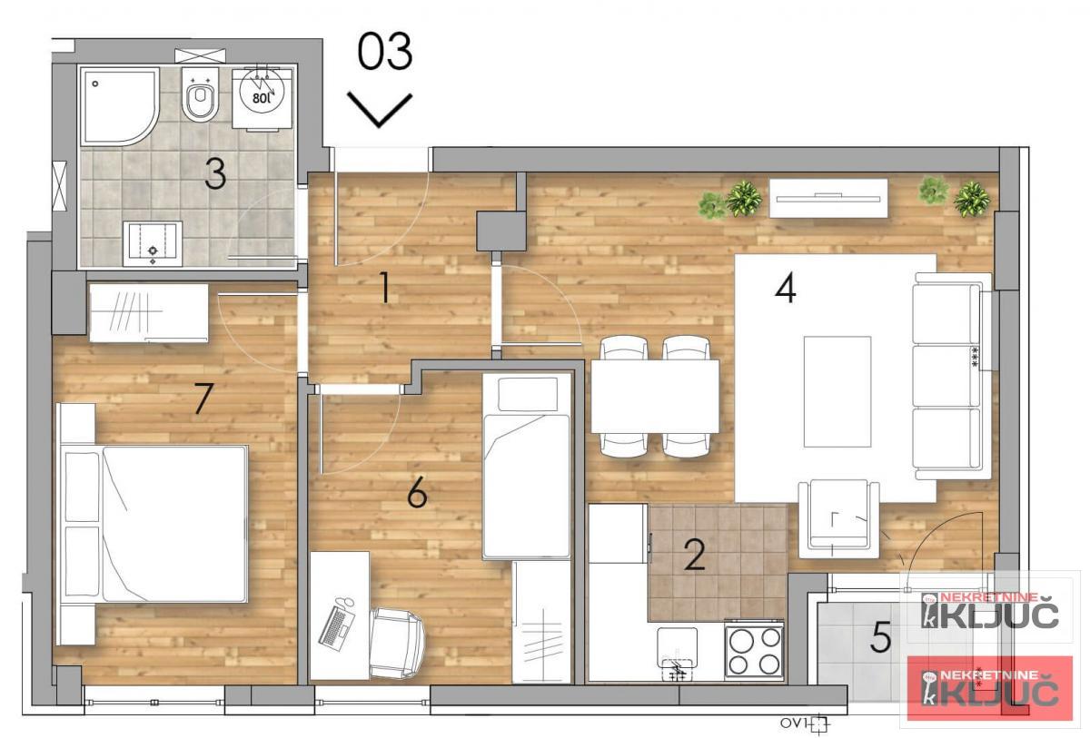 PODBARA, 49m2, Dvoiposoban sa pdv, Izgradnja 1