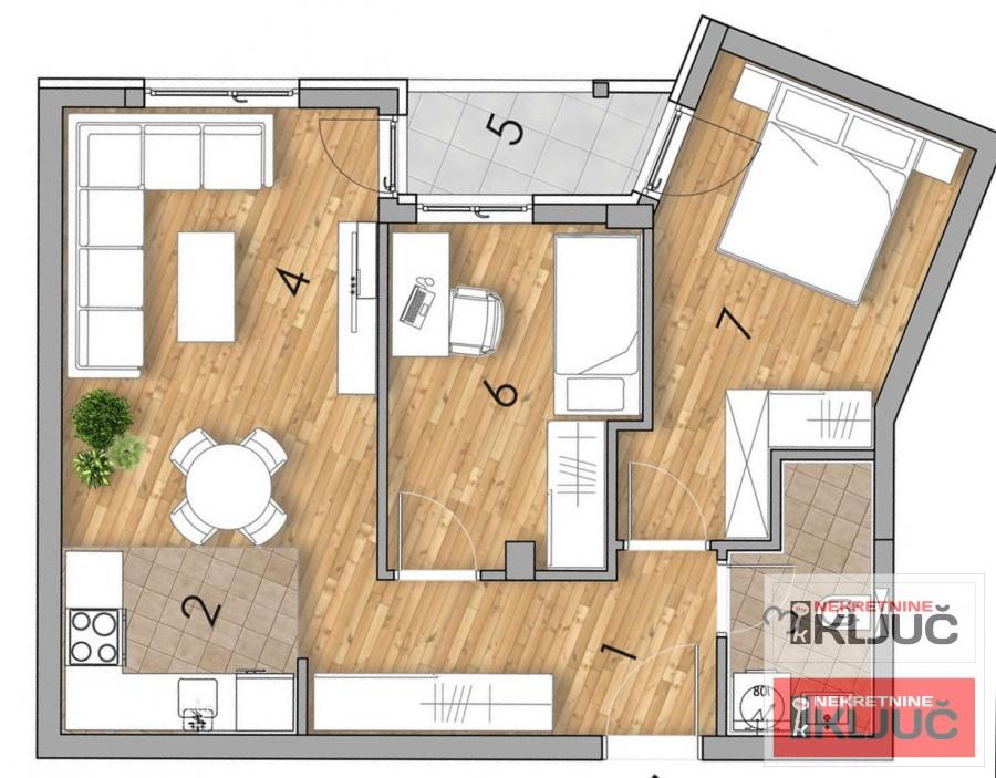 PODBARA, 55m2, Dvoiposoban sa pdv, Izgradnja 1