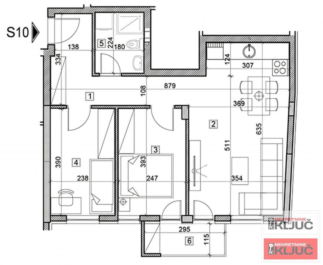 KOD ŽELEZNIČKE STANICE, 57m2, Dvoiposoban sa pdv 1