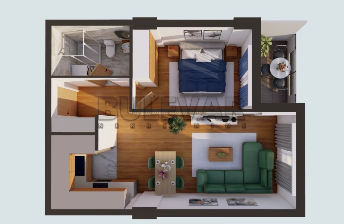 Jednosoban stan, 47 m2, Centar, Bulevar Oslobođenja ID: p-014193 3