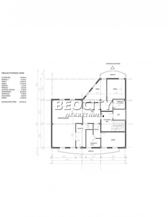 četvorosoban stan, 150 m2, Savski venac ID: 119129 18
