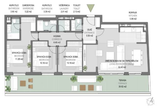 Luks 4 0 penthaus u bloku 65  Airport Garden 134m2 1