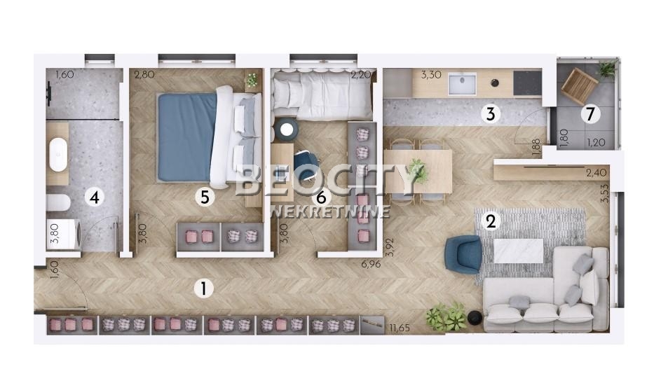 Trosoban stan, 59 m2, Novo naselje ID: 122125 1