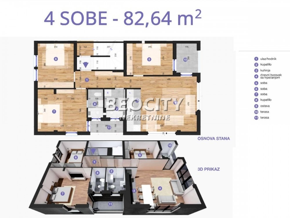 četvorosoban stan, 83 m2, Telep, Heroja Pinkija ID: 122675 1