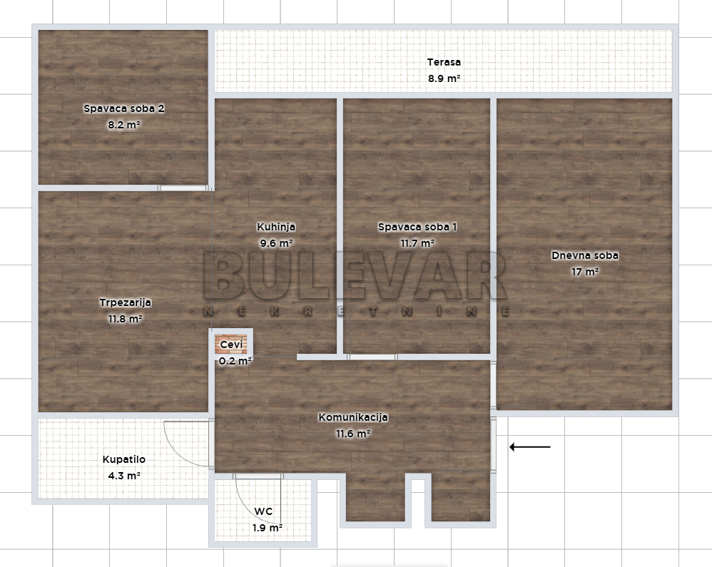 Trosoban stan, 75 m2, Slovačkih pobunjenika ID: p-014834 17