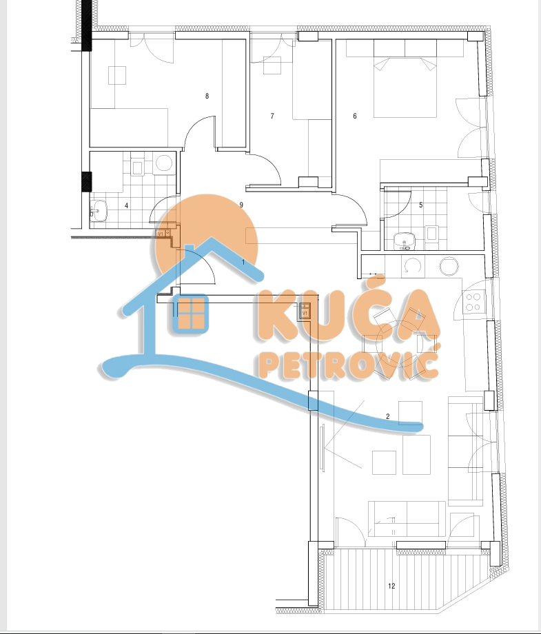 četvorosoban stan, 89.34 m2, Centar, Cetinjska ID: p-014848 2