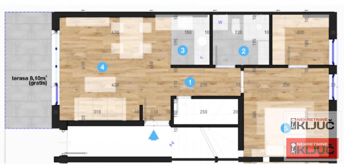 TELEP, 42m2+ 8m2 Terasa, Dvosoban sa pdv 1