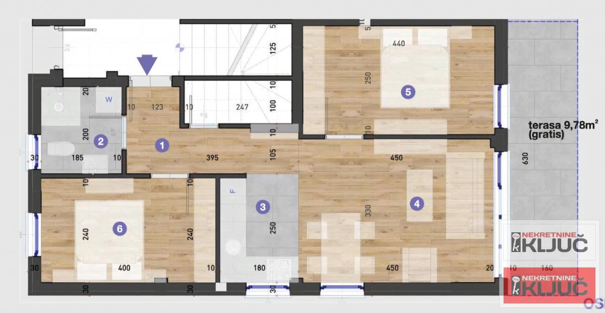 TELEP, 47m2 + 10m2 Terasa, Dvoiposoban sa pdv 1