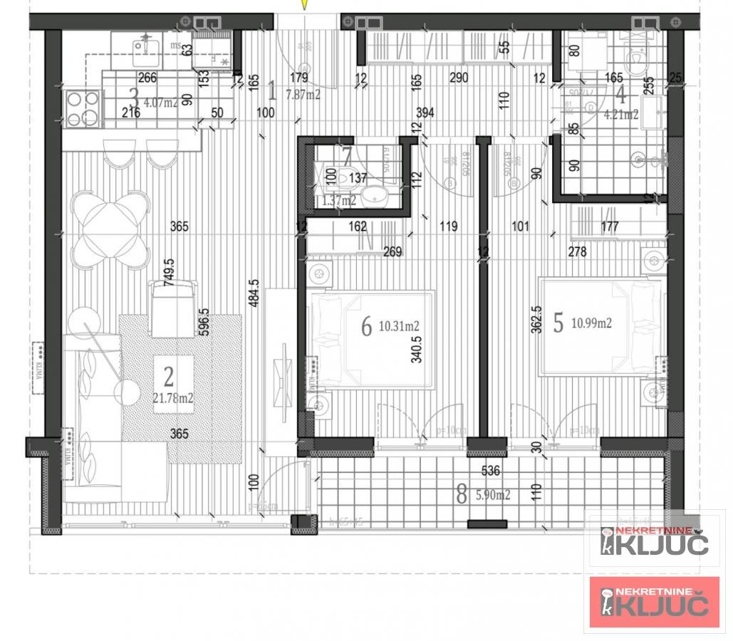 BULEVAR EVROPE, 65 m2, Trosoban, Novogradnja 18