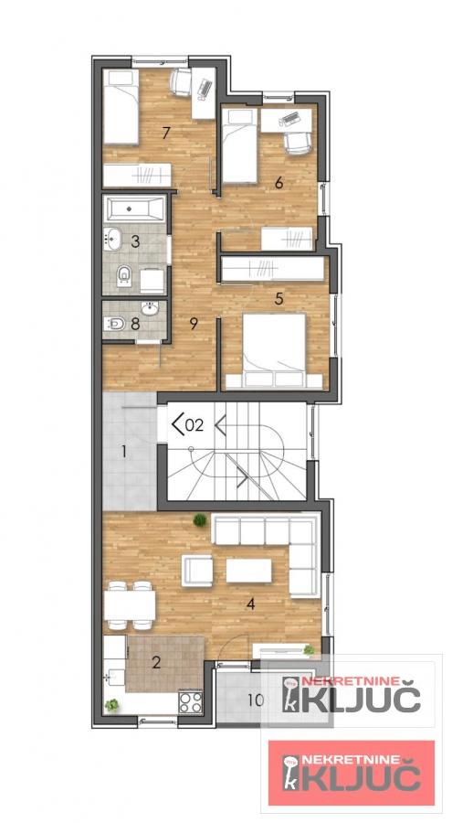 PETROVARADIN-ALIBEGOVAC, 72m2, Troiposoban, Novogradnja 20