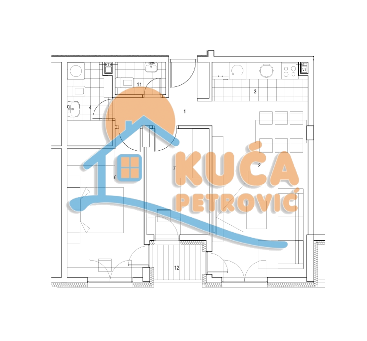 četvorosoban stan, 59.03 m2, Centar, Kej Kola srpskih sestara ID: p-014869 2