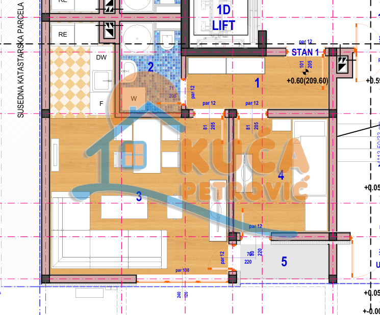 Jednosoban stan, 40.43 m2, Donja Vrežina, Crnogorska ID: p-014970 3