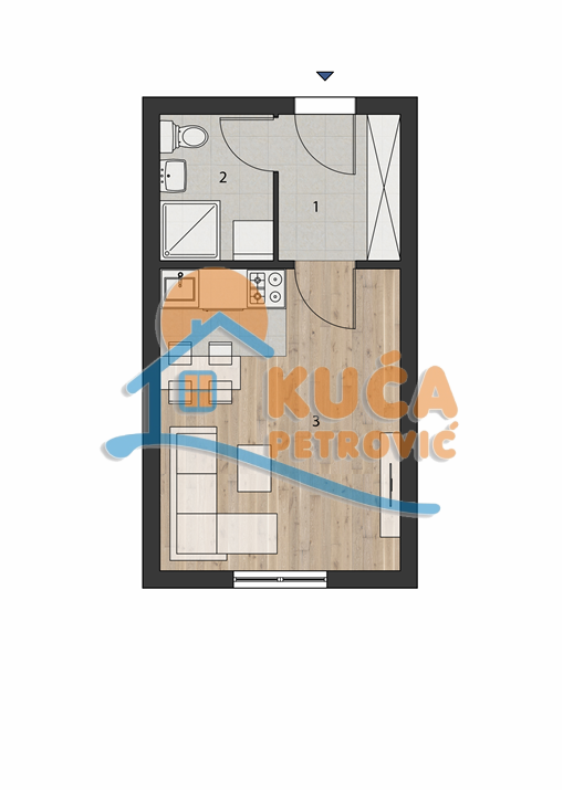 Jednosoban stan, 23.61 m2, Brzeće, Brzeće ID: p-014972 2