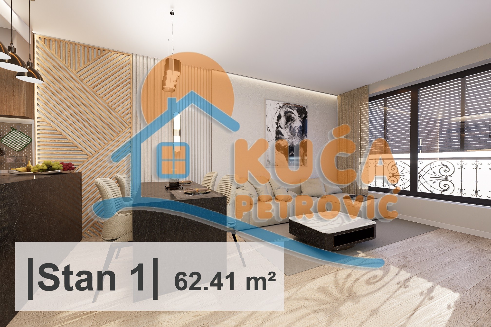 Dvosoban stan, 62.41 m2, Centar, Rajićeva ID: p-014956 3