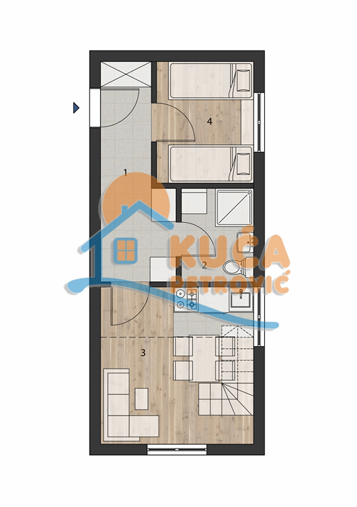 Dvosoban stan, 38.69 m2, Brzeće, Brzeće ID: p-015020 2
